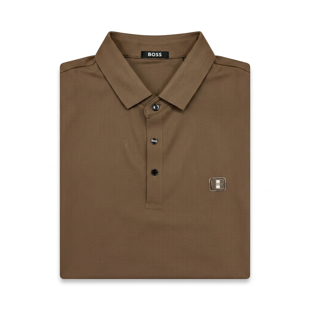 Hugo Boss Polo Ribbed Brown (ORIGINAL)