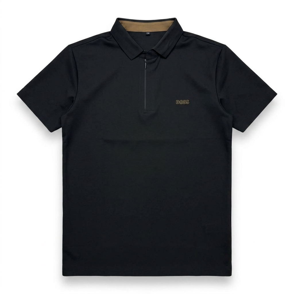 Hugo Boss Polo Quarter-Zip Black Gold (ORIGINAL)