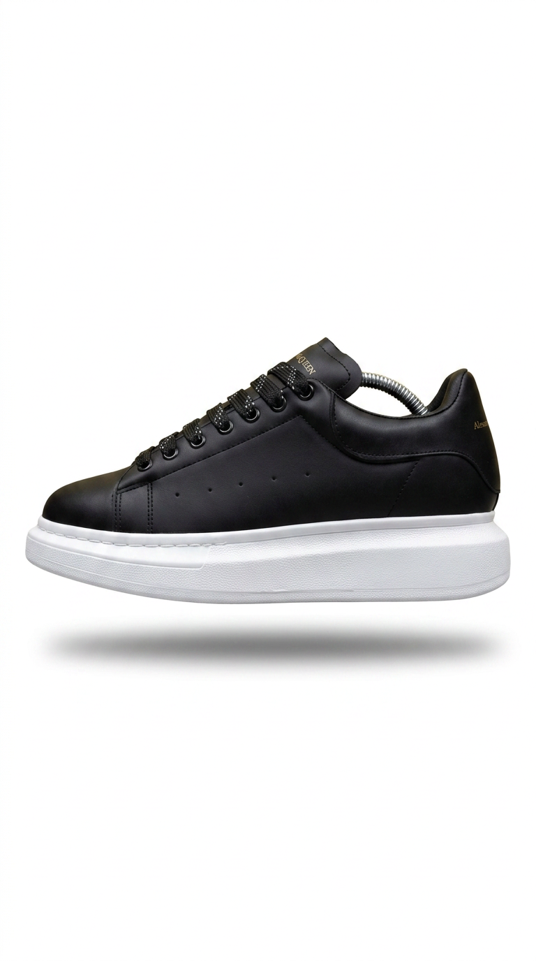 Alexander McQueen Oversized Negro Suela Blanca 1