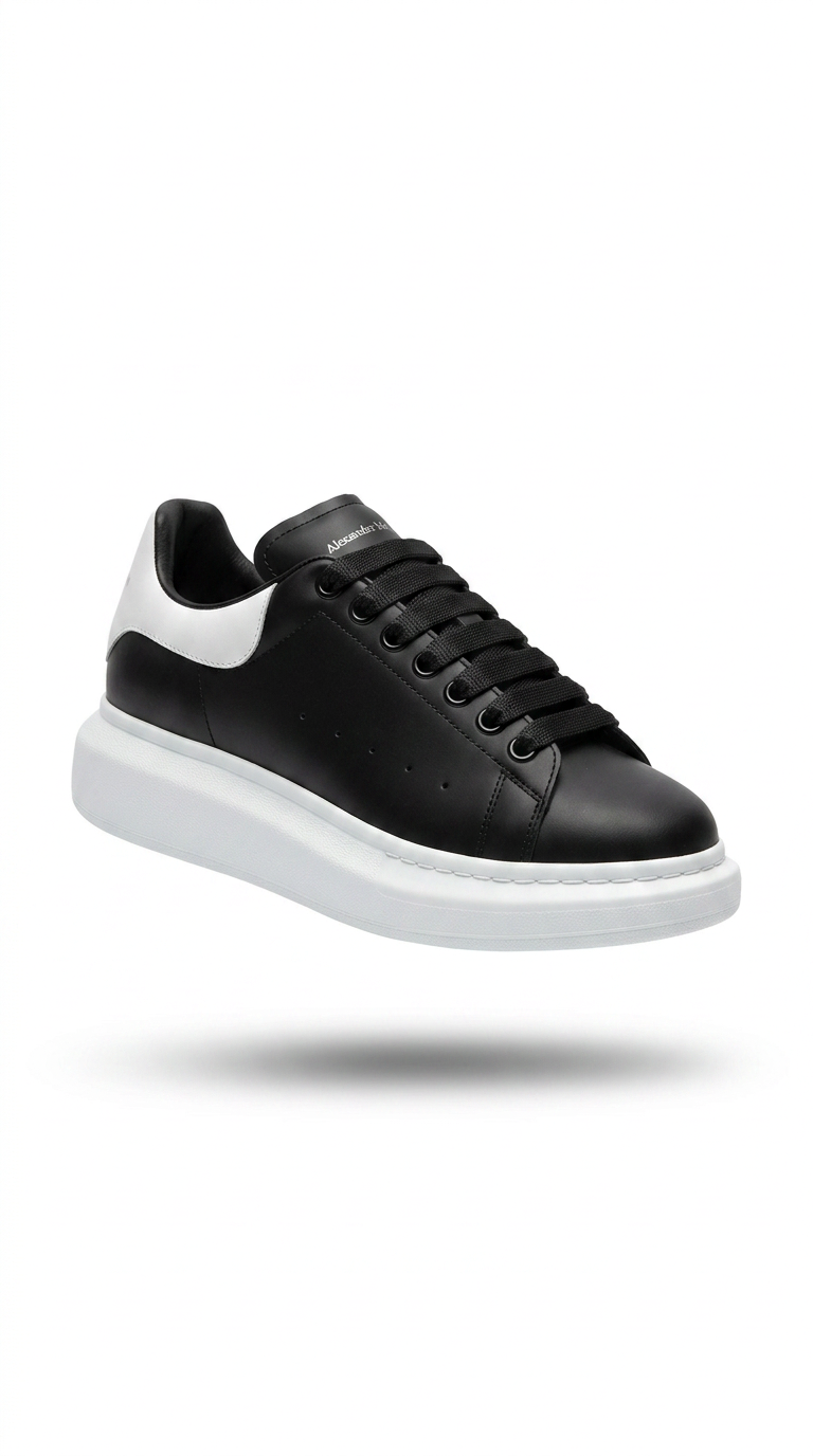 Alexander McQueen Oversized Negro Suela Blanca 2