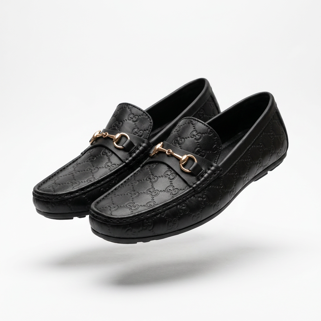 Gucci Mocasín Horsebit Guccissima Black