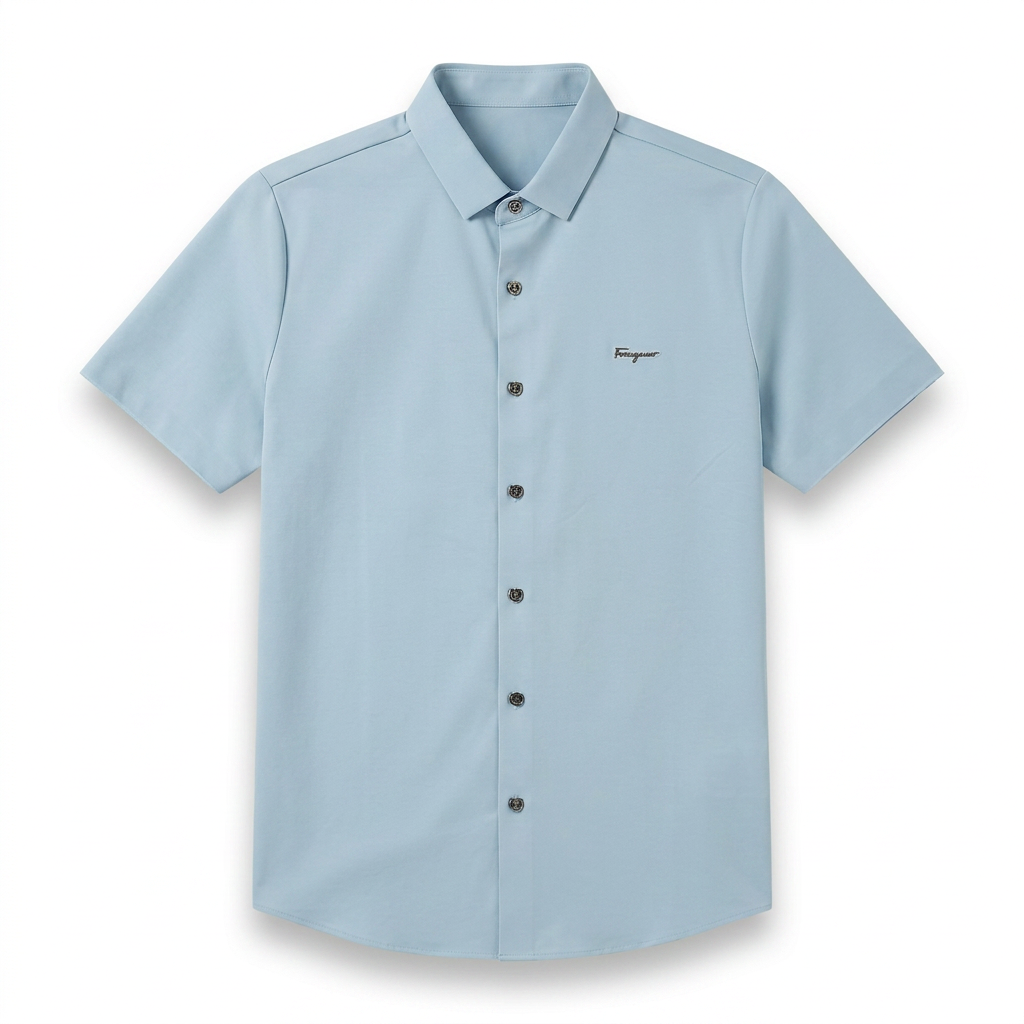 Salvatore Ferragamo Camisa Manga Corta Celeste (ORIGINAL)